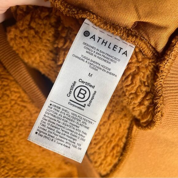 Athleta | Tugga Fleece Sweatshirt Hoodie cattail brown medium - Picture 7 of 10